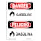Signmission Safety Sign, OSHA Danger, 7" Height, Gasoline, Bilingual Spanish OS-DS-D-57-VS-1273 - alternate 1